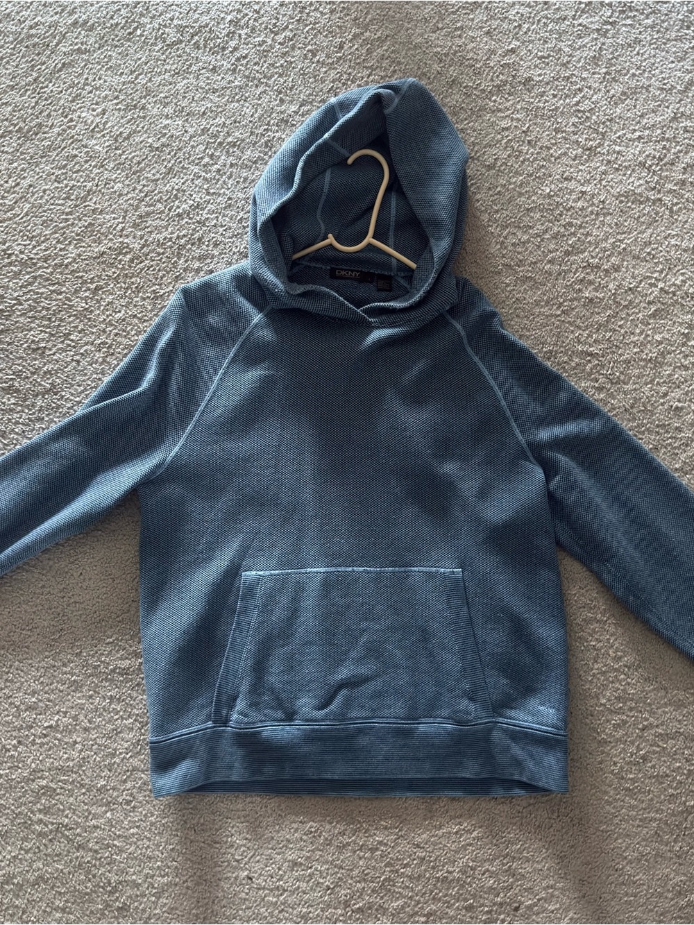 DKNY Men's Slate Blue Crewneck Hoodie Sweater